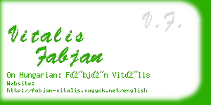 vitalis fabjan business card